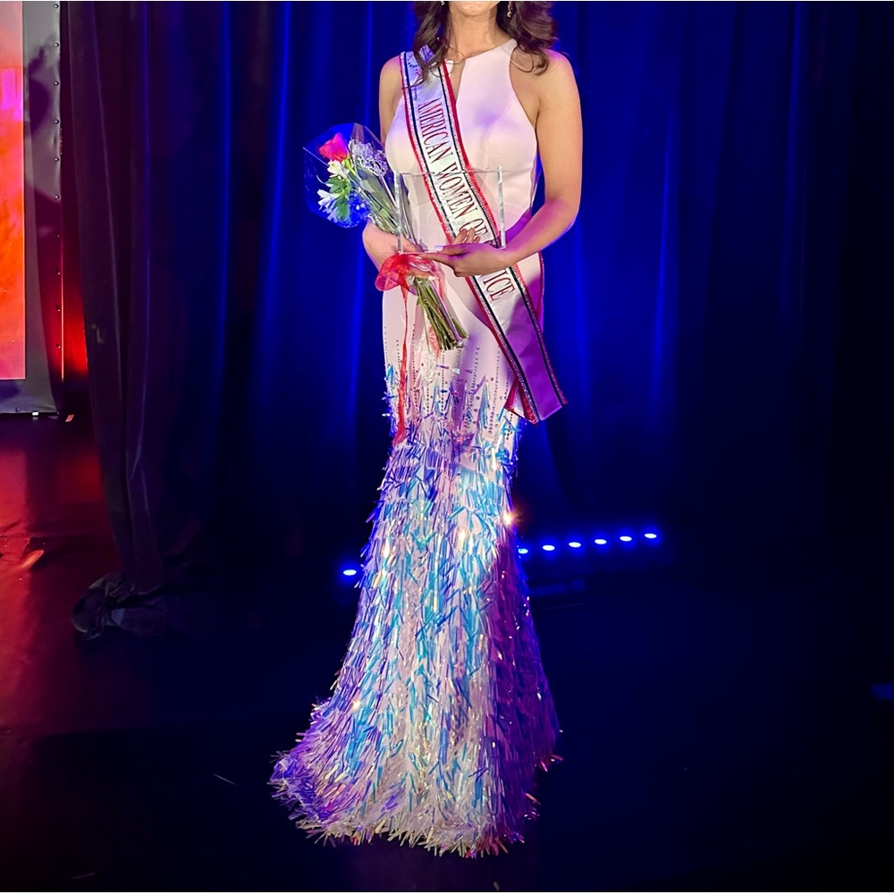 Pink/Purple Fringe Prom/Evening Gown